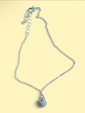 Sterling Silver Shell Pendant ankle bracelet - fake gold